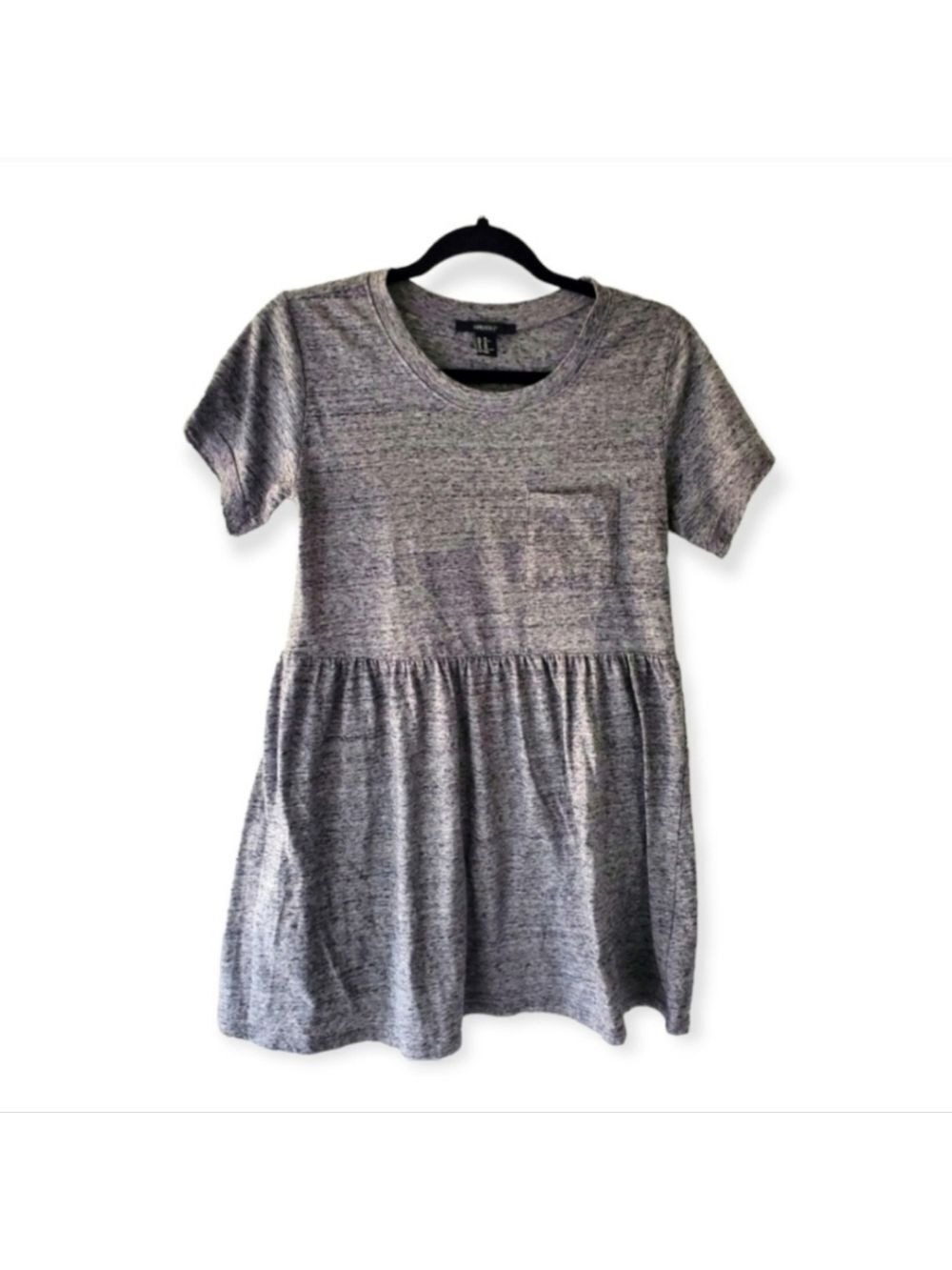 Forever 21 Heather Gray Marled Peplum Dress XS